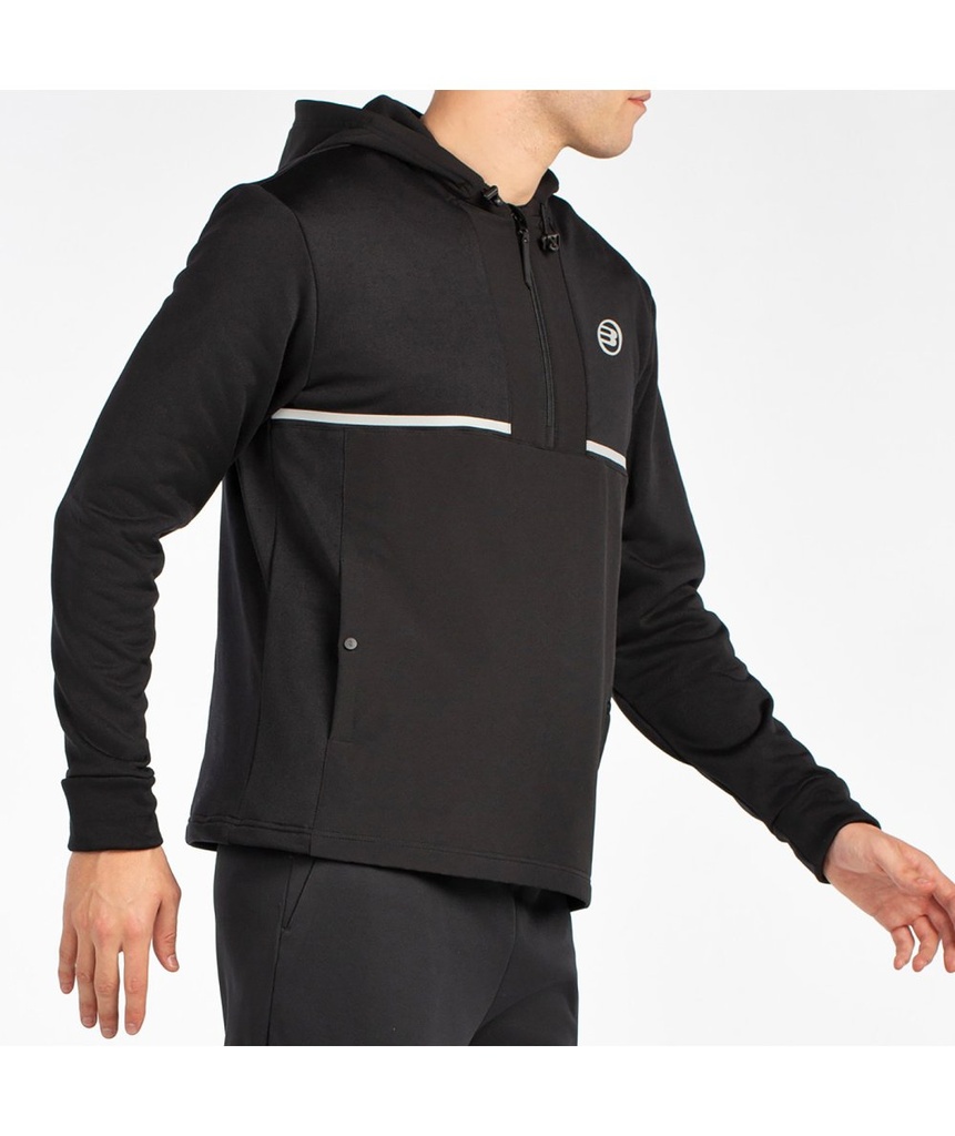 SUDADERA BULLPADEL BUZAS NEGRO